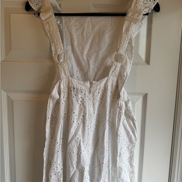 New topshop white embroidered ruffle jumpsuit - Picture 4 of 9